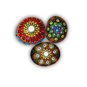 Handpainted stones with Mandala art(set of 3) 
