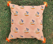 Boat Peach - Gotta Patti And Zardozi Cushion Cover