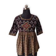 Ajrakh Frock Style Top