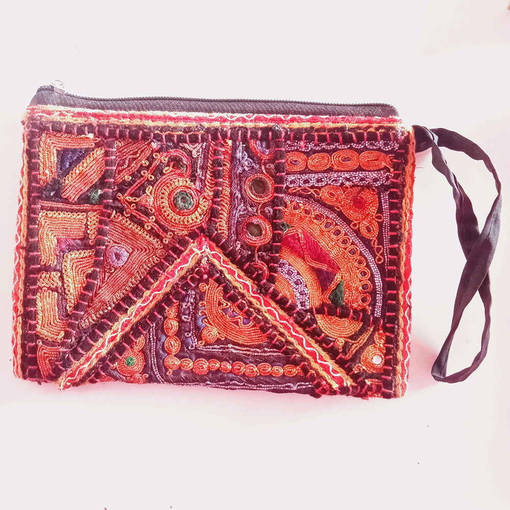 Indian Bohemian Clutch Bag for Women Rajasthani Embroidery Mirror Work  Ethnic Wallet & Purse for Girls