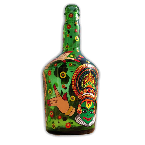 Traditional Kathakali Hand painted bottle with LED light