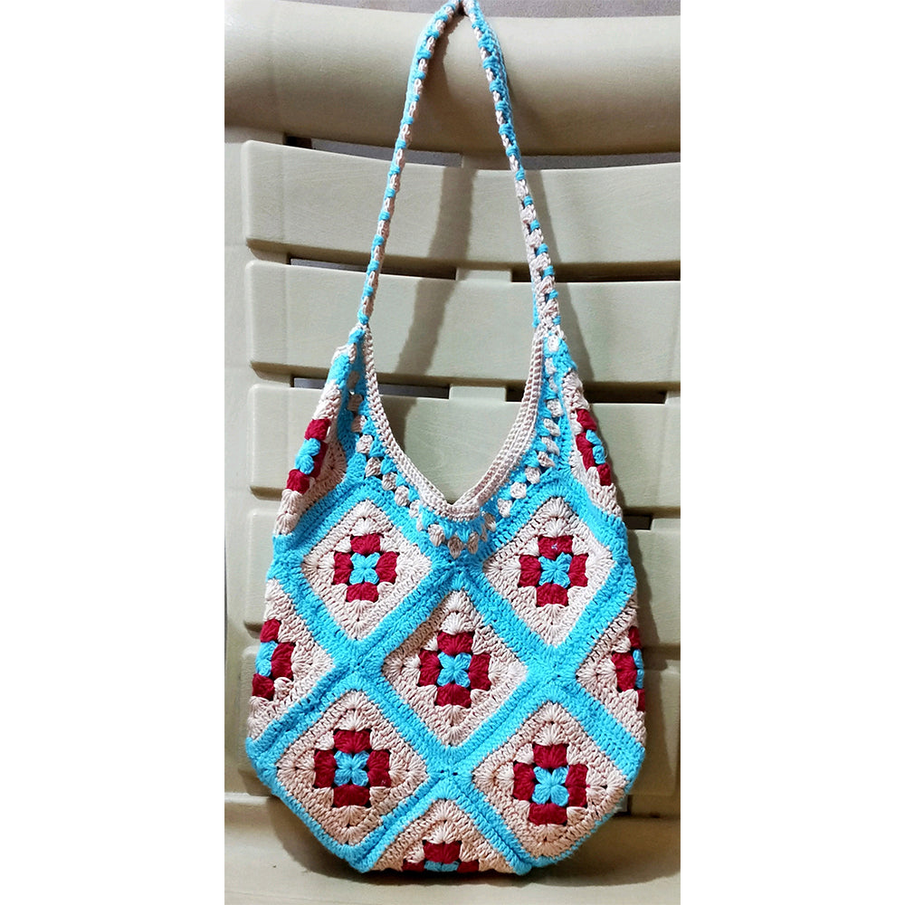 Chic Crocheted Turquoise Bag - Daily-Style Statement