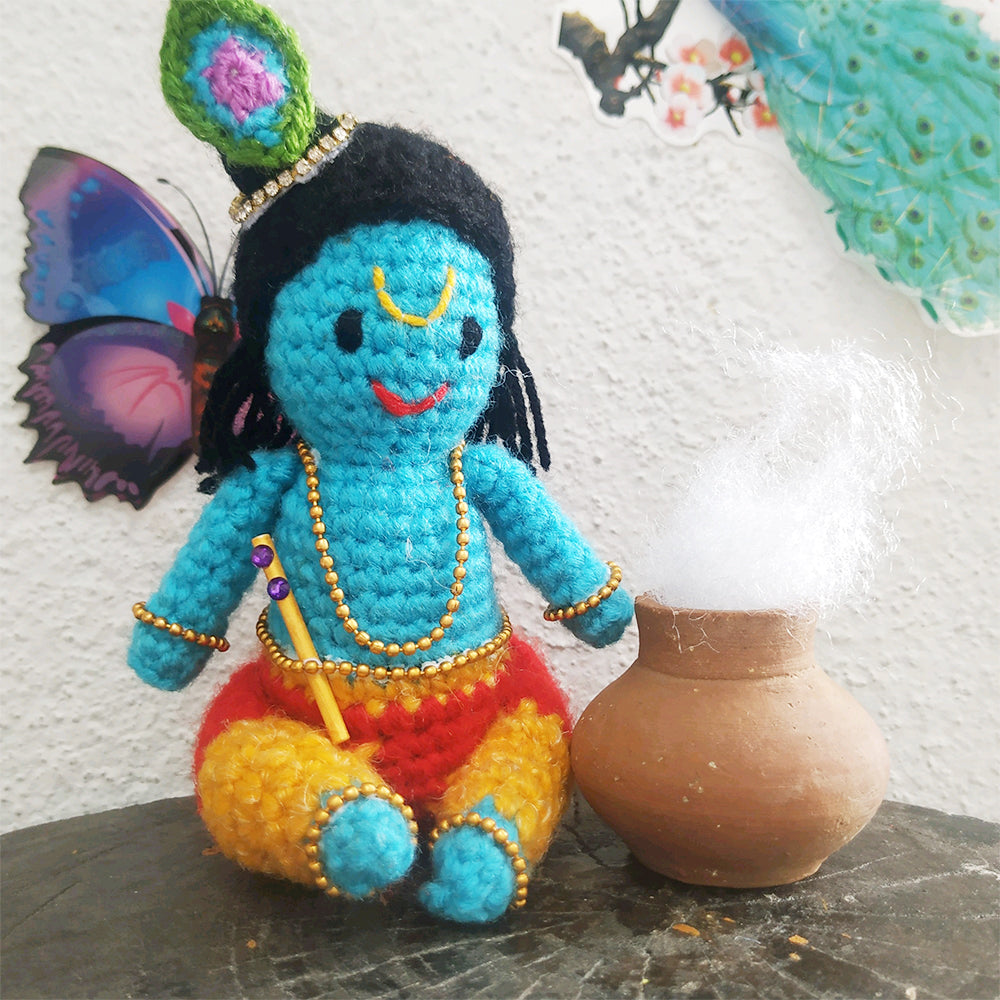 Little Krishna  - Knitted doll
