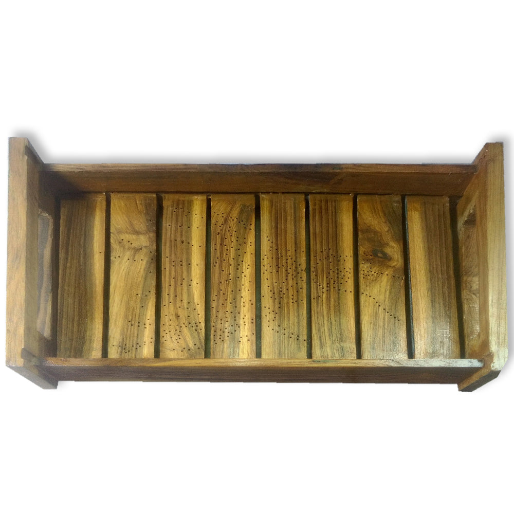 Wooden western style handle attached tray