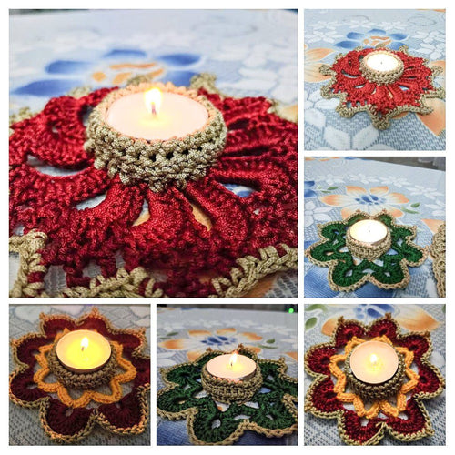 Crochet Tea Light Holder Candle Holder AnshuMalini