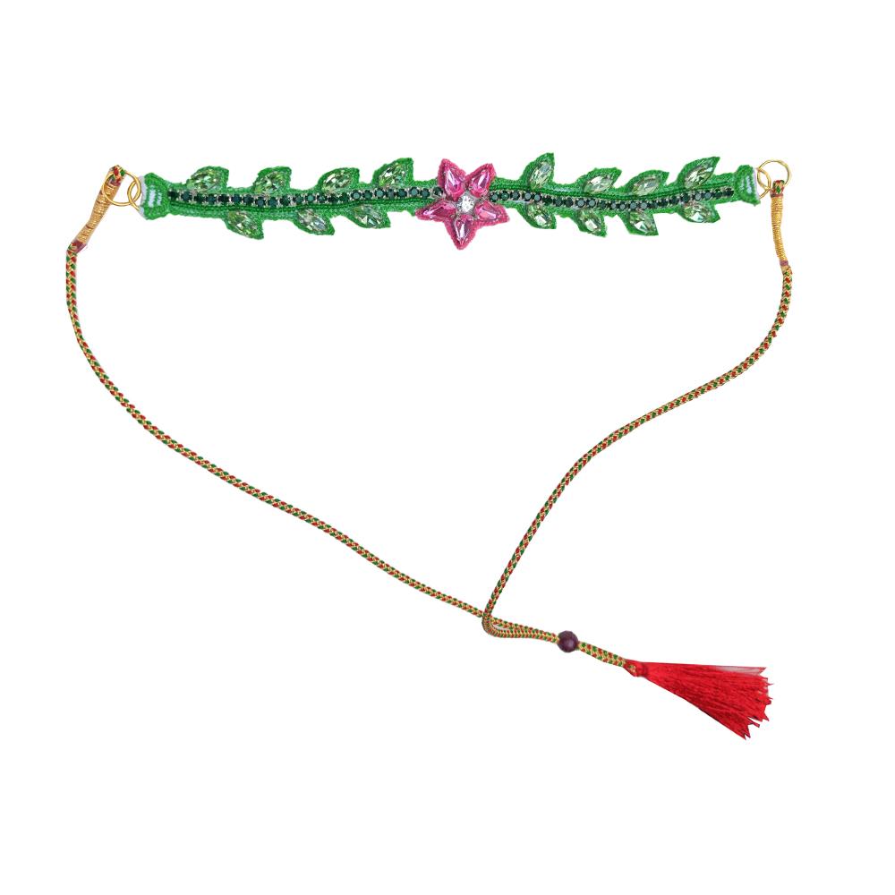 Flower leaf Fashion hand embroidered Choker Necklace Jewellery AbhijitGirwalkar 