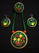 Handmade green pendant set Jewellery KKH 