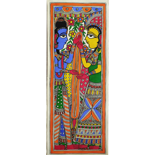 Lord Ram Madhubani & Mithila Painting Hand Paintings SJHAMITHILA 