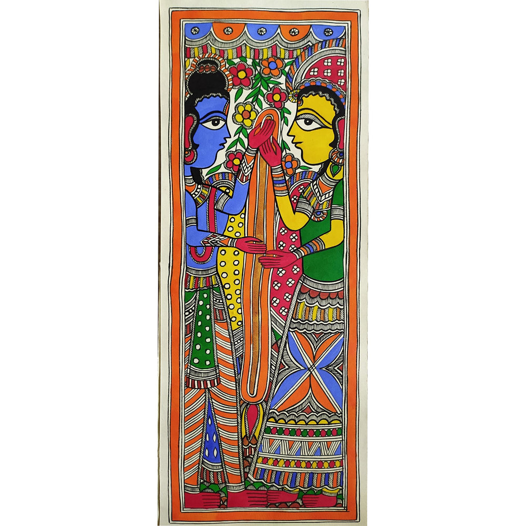 Lord Ram Madhubani & Mithila Painting Hand Paintings SJHAMITHILA 