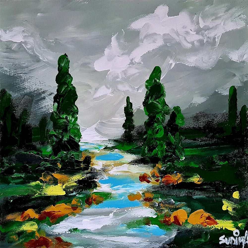 River Impression - Acrylic Painting on Canvas