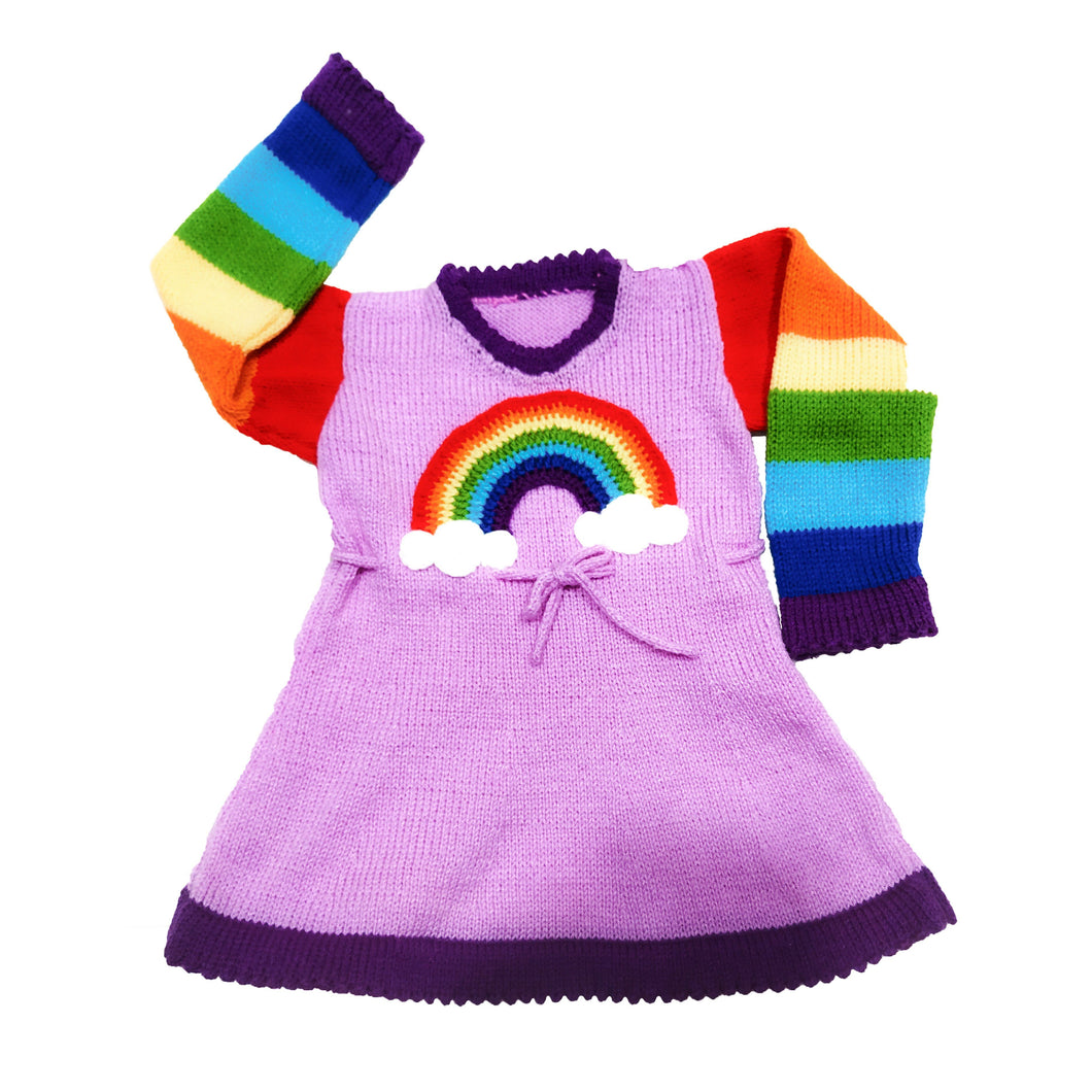 Woolen Rainbow Dress for Baby girl Woolen Nivedita 